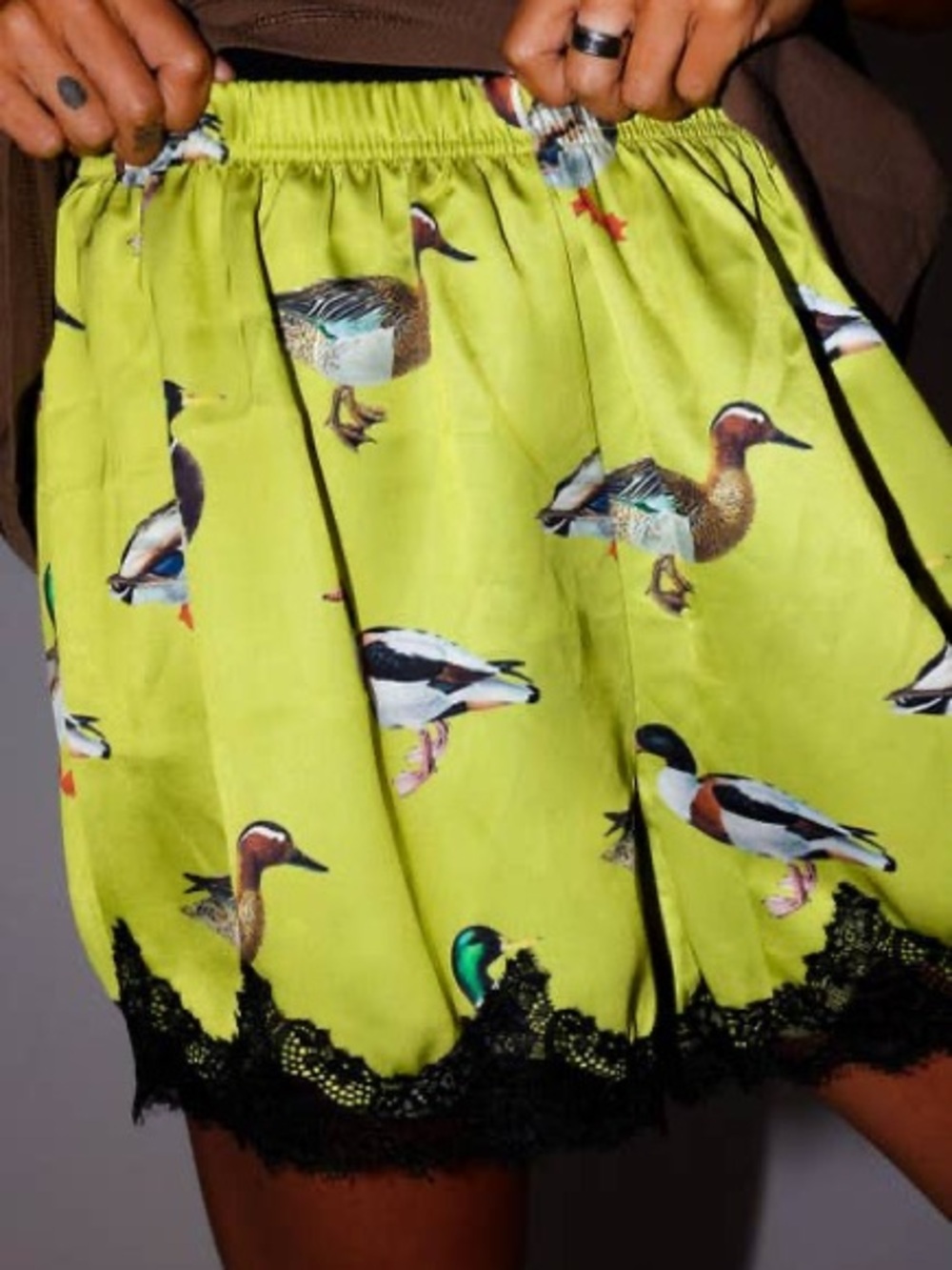 Burnt Toast who gives a duck lace boxer shorts